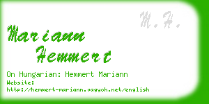 mariann hemmert business card